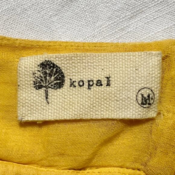 Kopal Women's Yellow Boho Striped Tiered‎ Midi Dress Size Medium - Picture 8 of 8